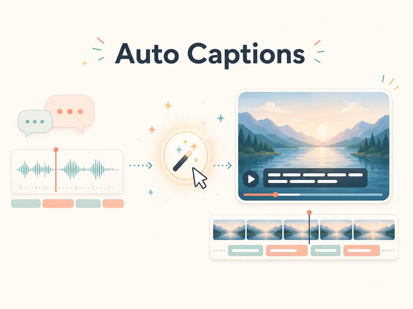 Auto captions — Editly AI caption generation and burn-in