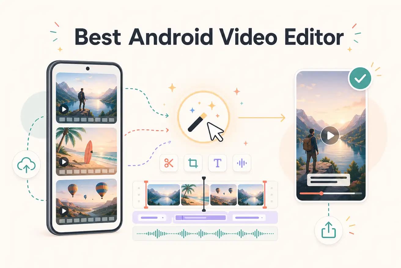 Best Android video editor — Editly browser vs mobile timeline apps
