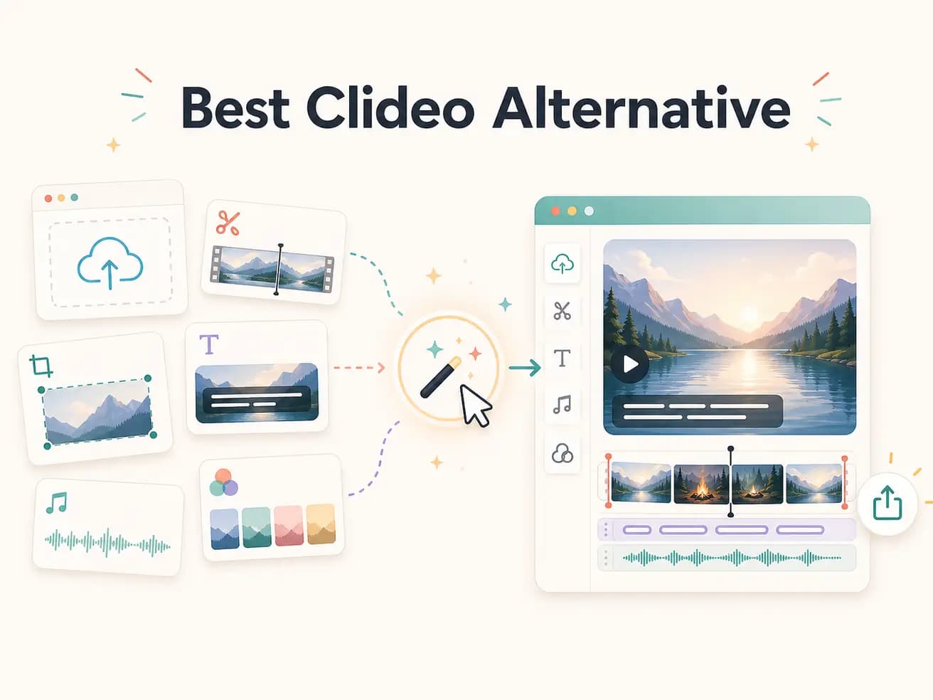Editly AI editing versus Clideo basic video tools