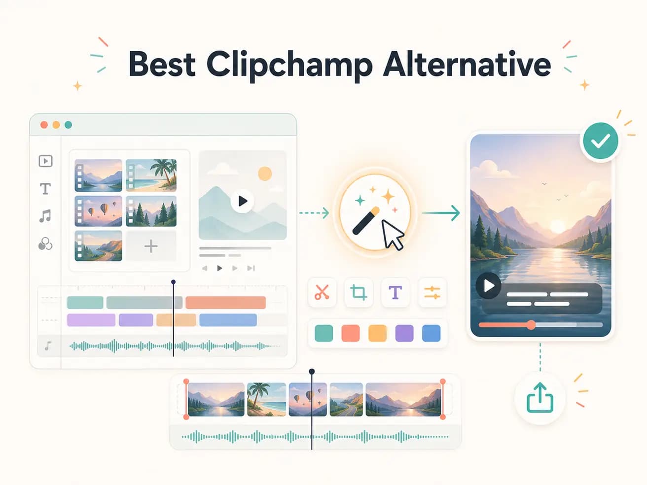 Editly AI prompt editing versus Clipchamp Windows timeline