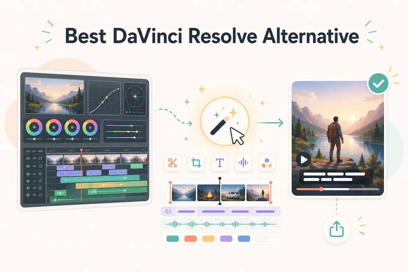 Editly prompt-based editing versus DaVinci Resolve color panel