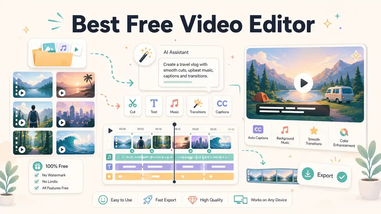 Best free video editor options including Editly AI