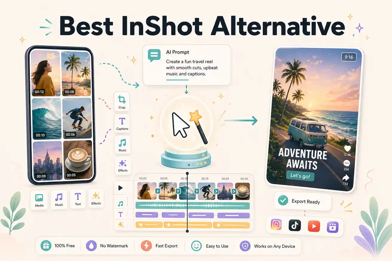 Editly AI browser editor versus InShot mobile interface