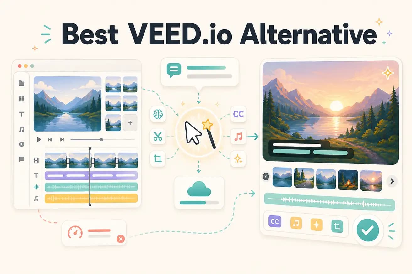 Editly prompt interface versus VEED.io online timeline