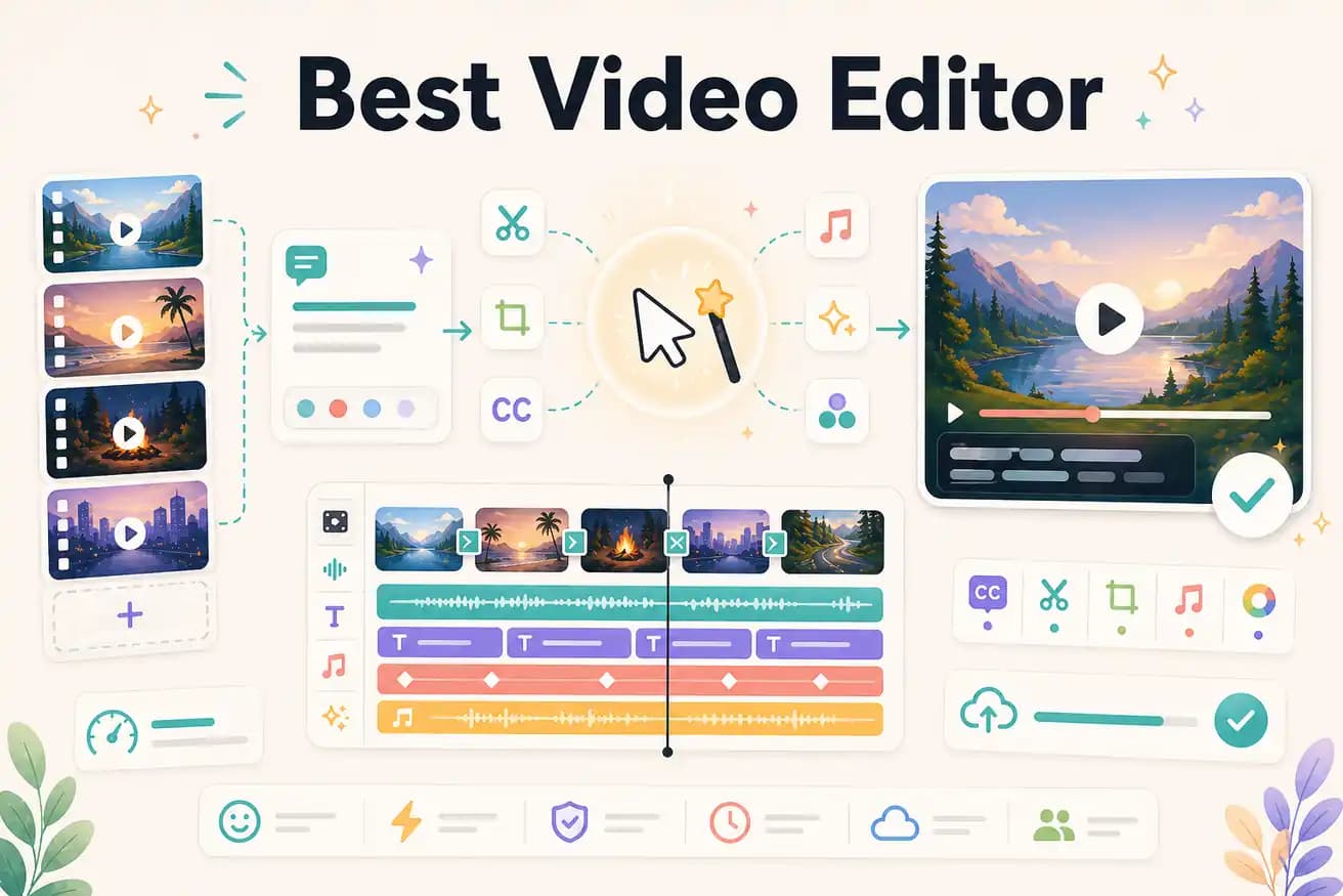 Best video editor 2026 — Editly AI vs traditional options