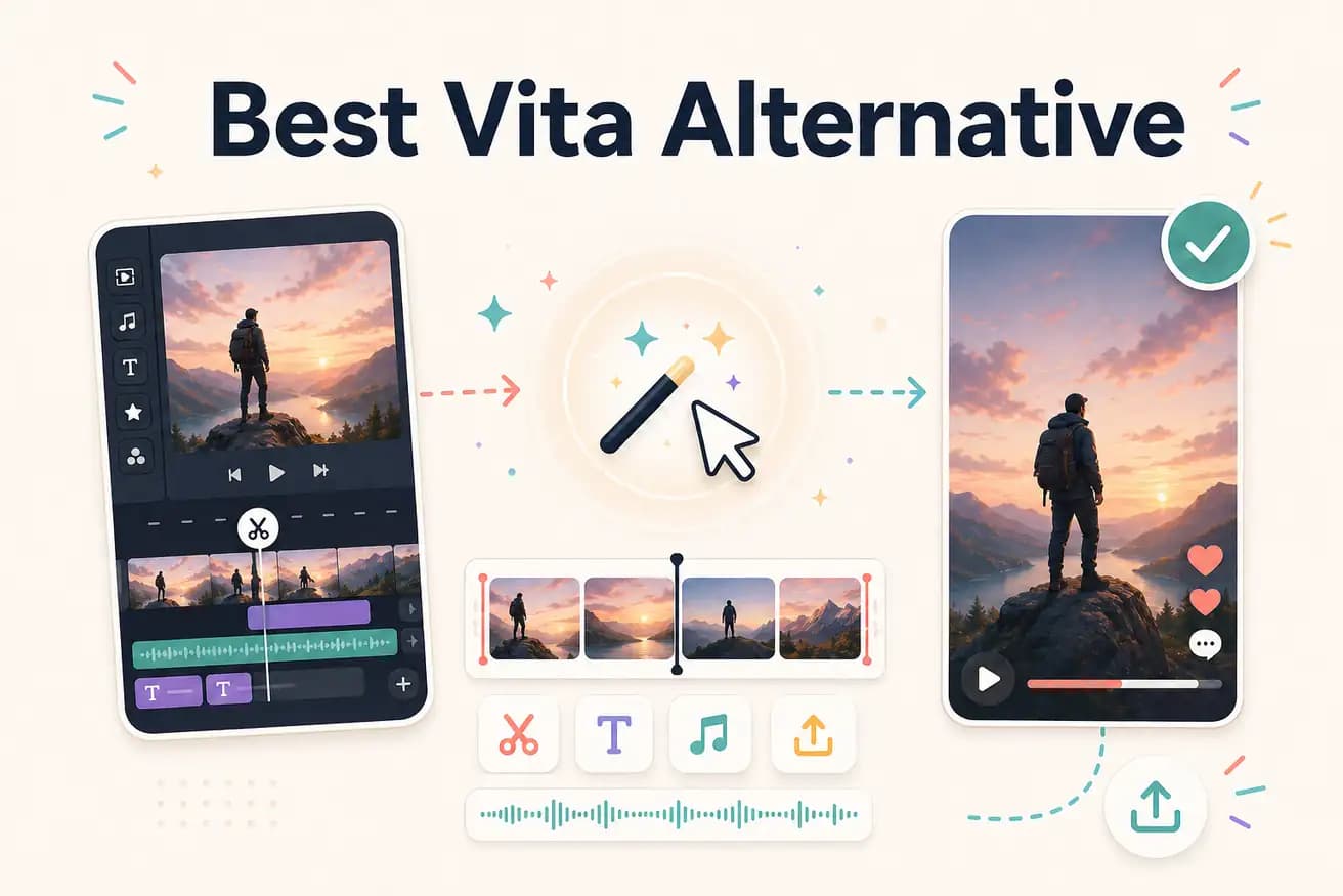 Editly AI browser editor versus Vita mobile template interface