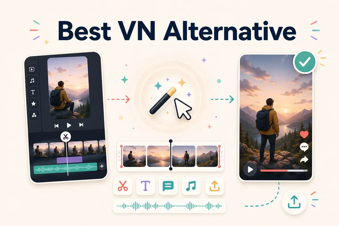 Editly AI browser editing versus VN Video Editor mobile timeline