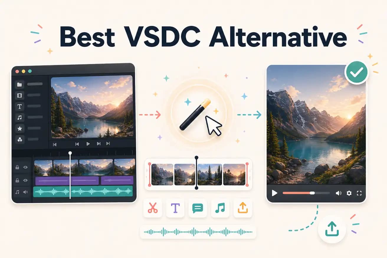 Editly AI browser prompt versus VSDC Windows timeline editor