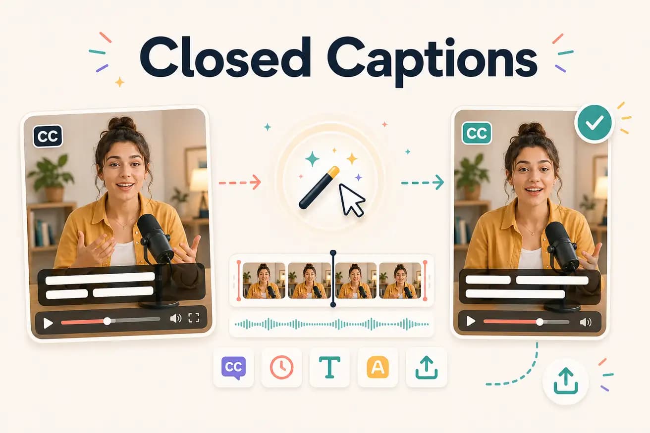Closed captions — Editly AI caption generation for video accessibility