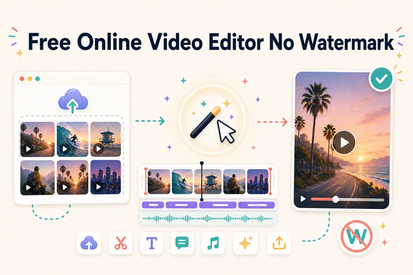 Free online video editor no watermark — Editly AI browser