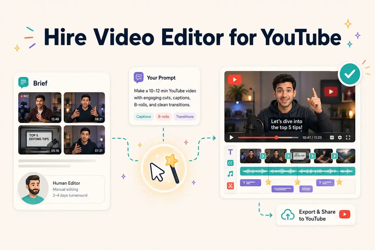 Hire YouTube video editor alternative — Editly AI vs hiring comparison