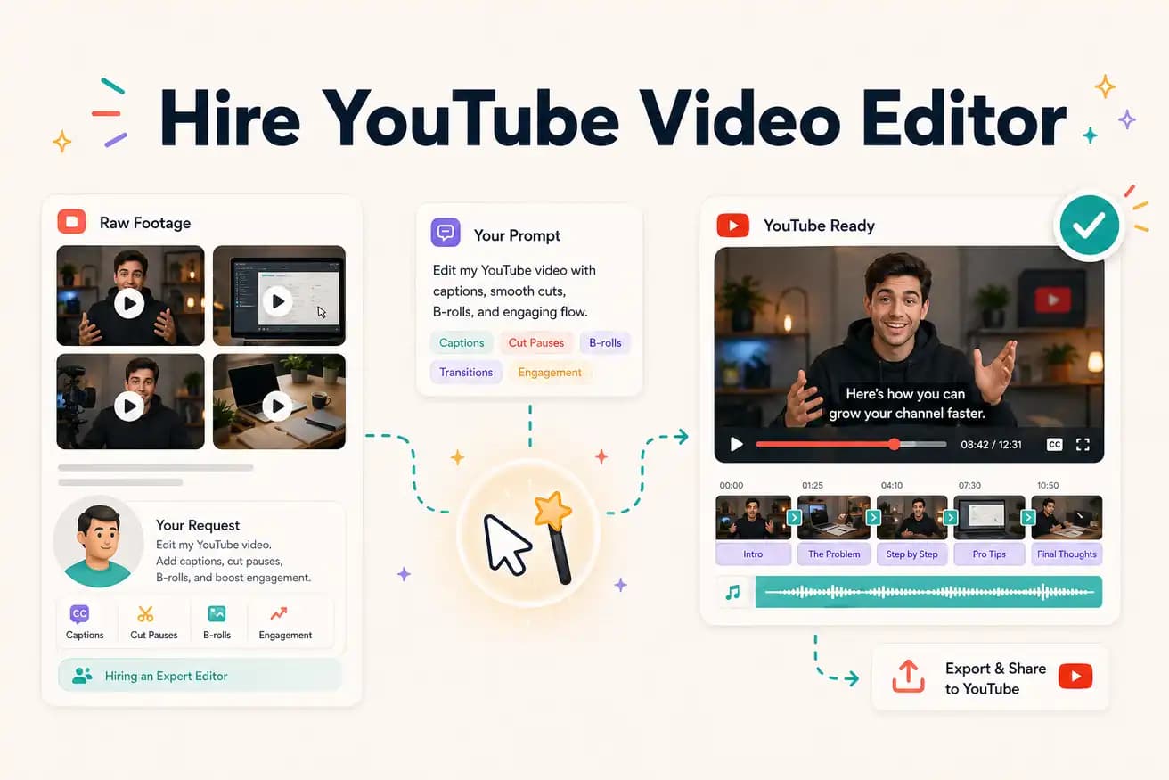 Hire YouTube video editor alternative — Editly AI vs hiring for YouTube