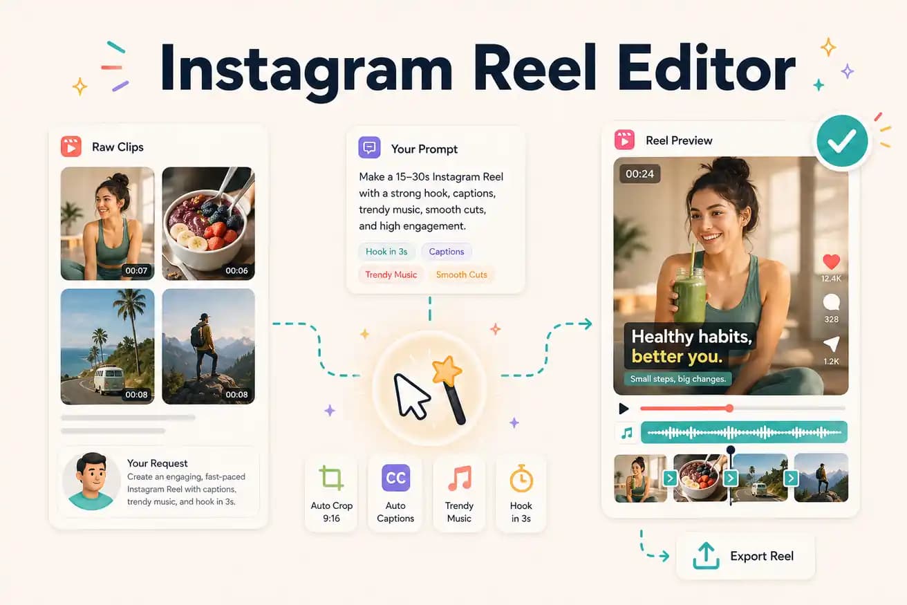 Instagram Reel editor — Editly AI prompt for vertical Reels