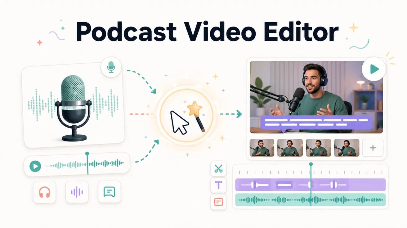 Podcast video editor — Editly AI turns episodes into platform-ready clips