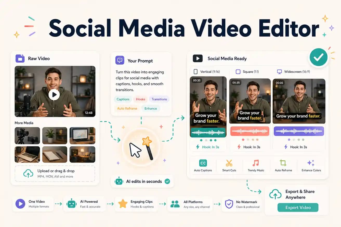 Social media video editor — Editly creates platform-ready clips from footage