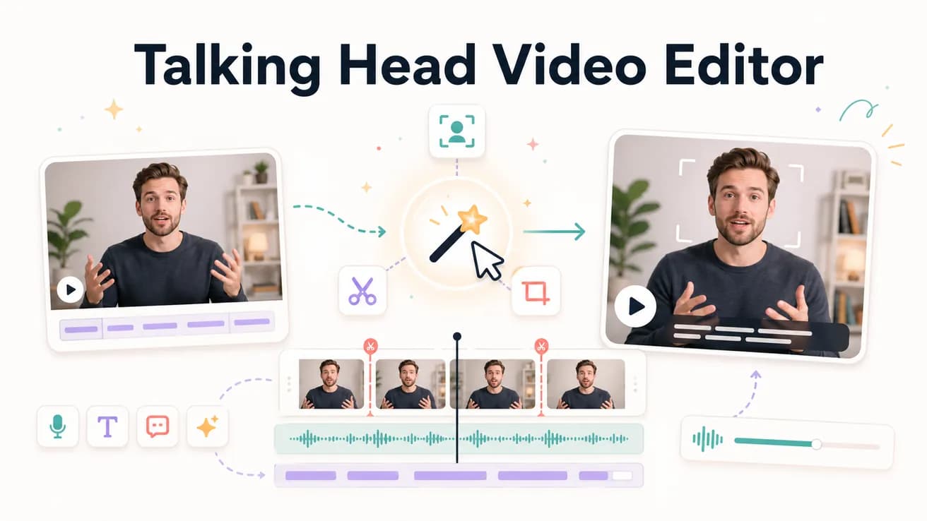 Talking head video editor — Editly AI for interviews, tutorials, and courses
