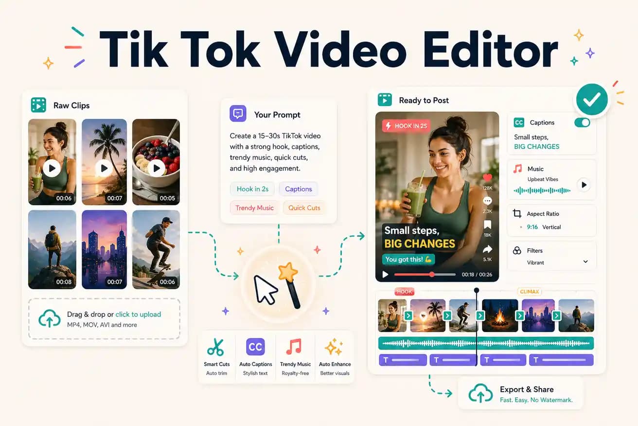 TikTok Video Editor workflow illustration