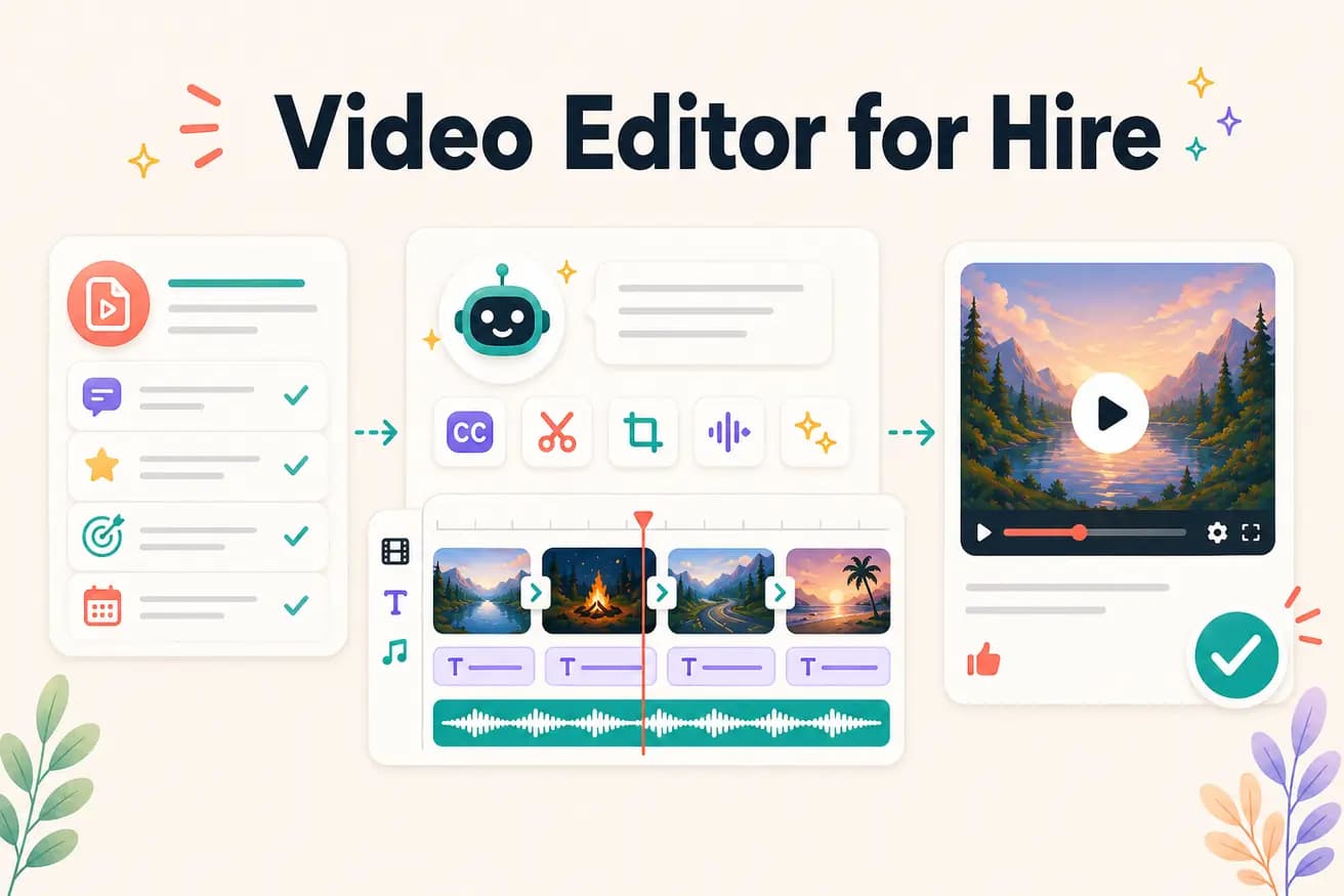 Video editor for hire alternative — Editly AI vs freelancer comparison
