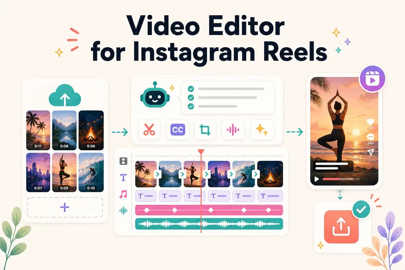 Video editor for Instagram Reels — Editly AI Reels from footage