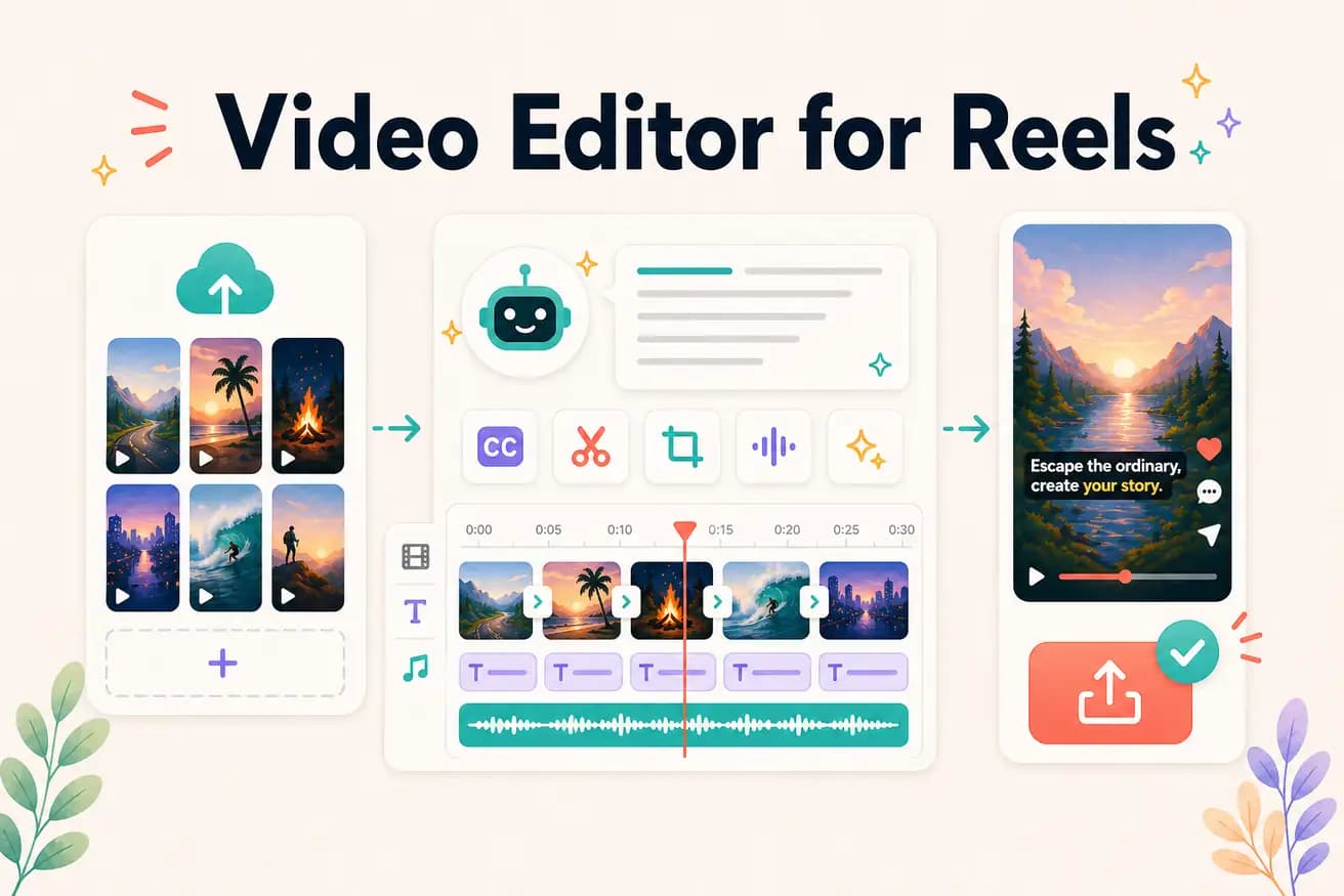 Video editor for Reels — Editly AI creates vertical Reels from footage