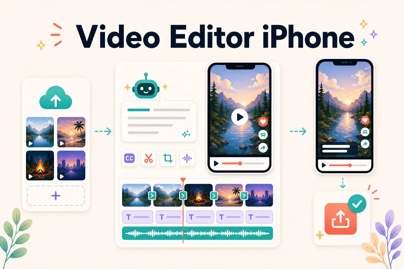 Video editor for iPhone — iMovie, CapCut, and Editly in Safari