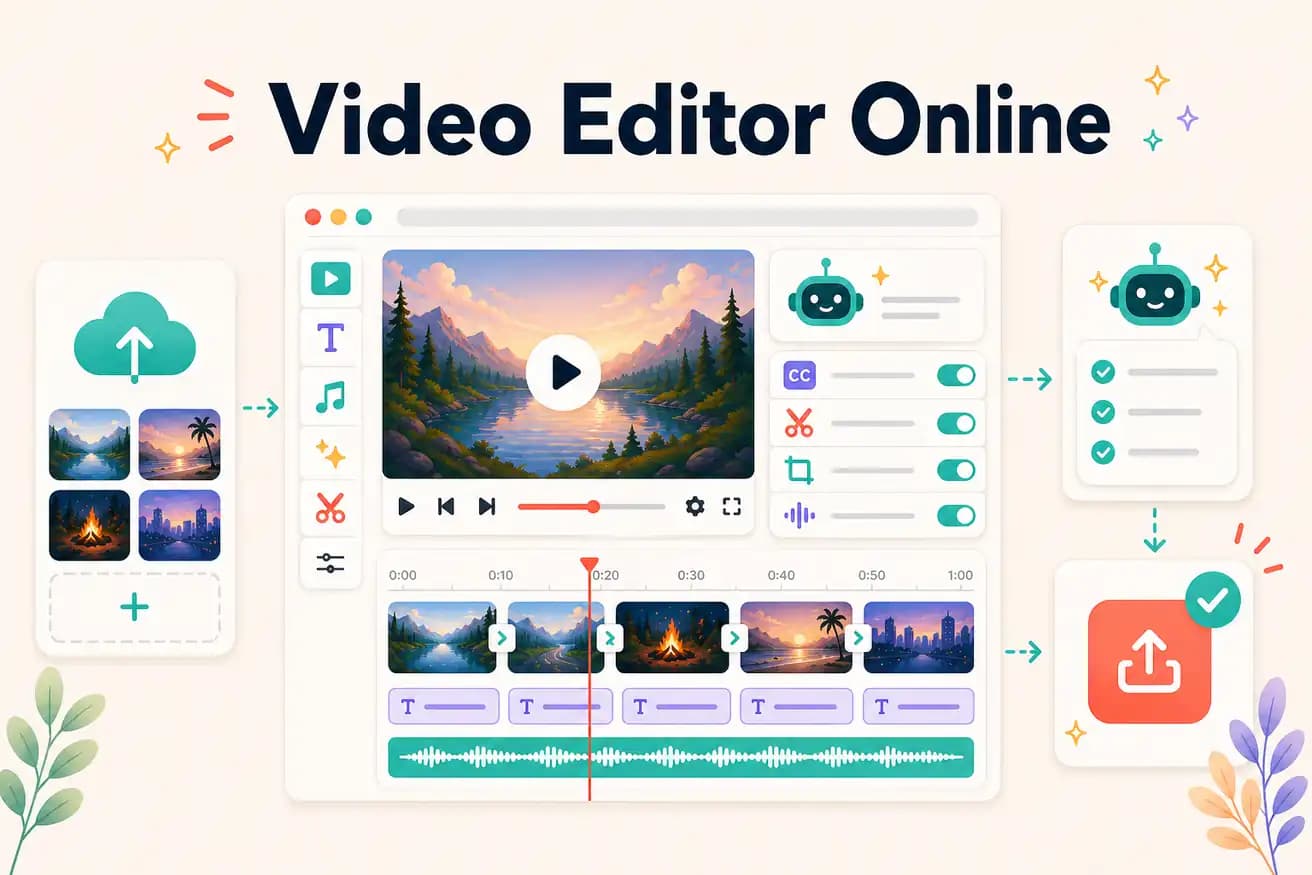 Online video editor — Editly AI vs browser manual editors