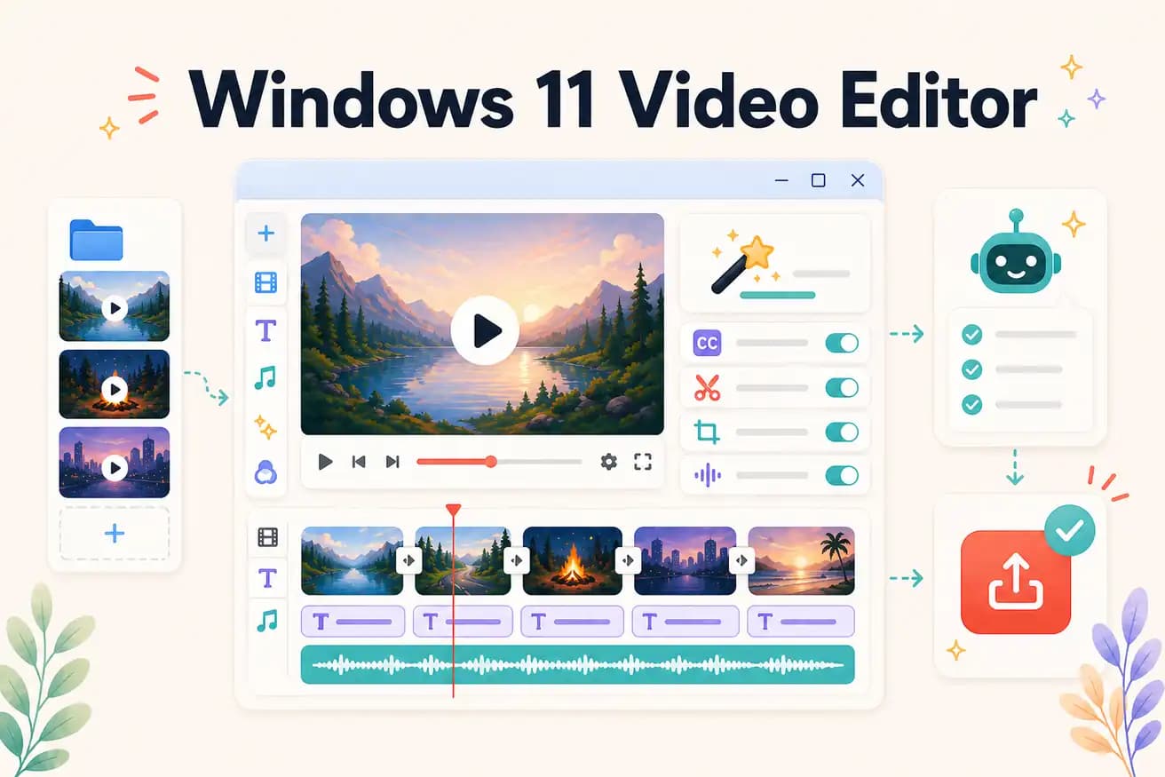 Windows 11 video editor options — Clipchamp, DaVinci, Editly