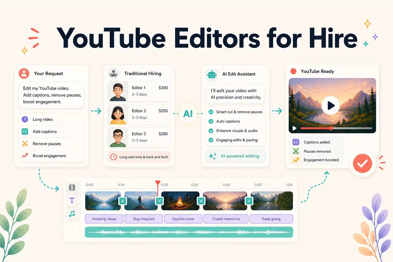 YouTube editors for hire vs Editly AI alternative